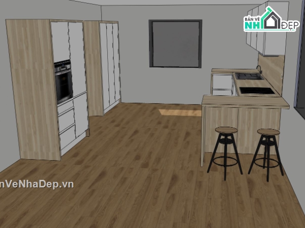 phòng bếp sketchup,nội thất phòng bếp,sketchup nội thất phòng bếp,sketchup nội thất bếp