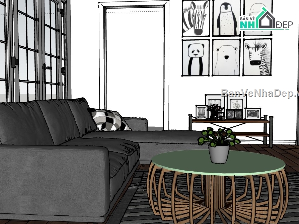 nội thất phòng khách,phòng khách chung cư,nội thất phòng khách su,phòng khách sketchup