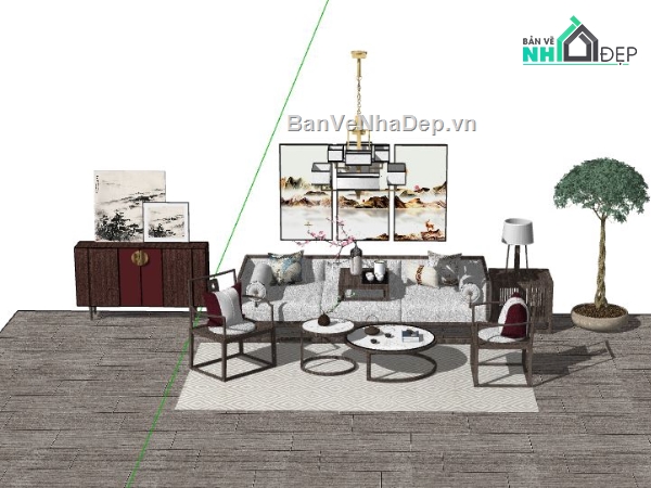 Phòng khách,Model su phòng khách,phòng khách file su