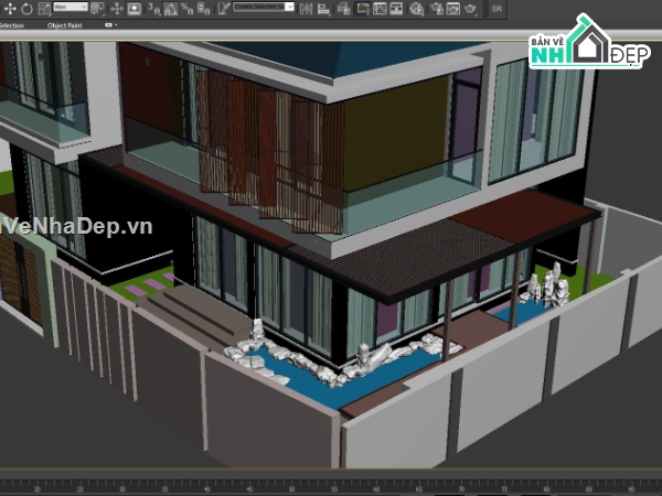 Thiết kế biệt thự,File cad biệt thự 2 tầng hiện đại,Biệt thự 2 tầng 100m2