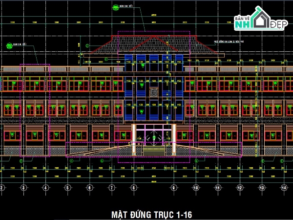 bản vẽ trụ sở,bản vẽ cad trụ sở huyện ủy,bản vẽ cad trụ sở tỉnh ủy