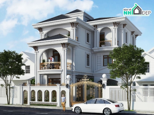 mẫu biệt thự 3 tầng,bản vẽ mẫu biệt thự,bản vẽ biệt thự đẹp,bản vẽ nhà phố,thiết kế biệt thự,file cad biệt thự