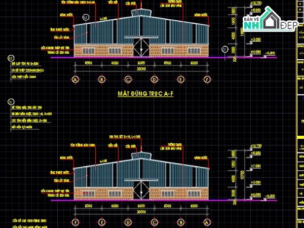 cad nhà xưởng,kho hàng,bản vẽ xưởng,full bản vẽ nhà xưởng