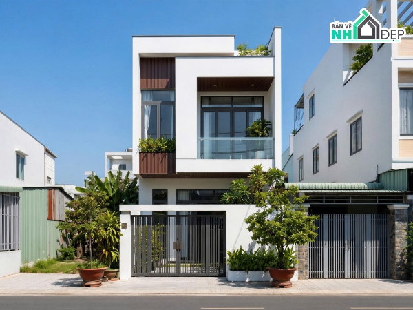 nhà đẹp 2 tầng,bản vẽ nhà 2 tầng,mẫu nhà 2 tầng hiện đại