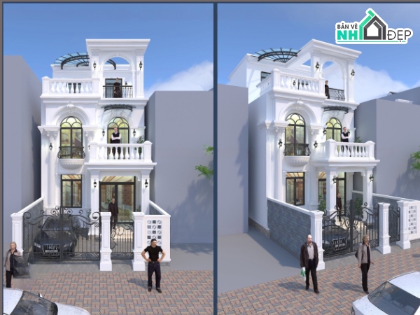 nhà phố tân cổ điển,nhà phố tân cổ điển 2 tầng,tân cổ điển,full bản vẽ tân cổ điển,nhà phố 2 tầng 6m,bản vẽ nhà phố tân cổ điển đẹp