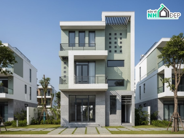mẫu biệt thự 3 tầng,thiết kế biệt thự 3 tầng,file cad biệt thự đẹp,bản vẽ mẫu biệt thự,file cad nhà đẹp,kiến trúc biệt thự
