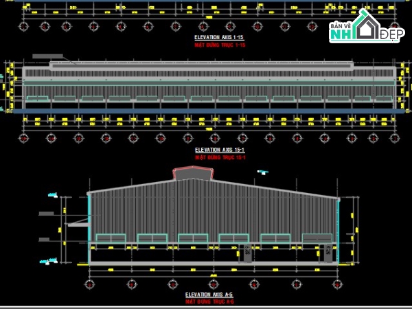 thiết kế nhà xưởng,bản vẽ nhà xưởng,kiến trúc nhà xưởng,kết cấu nhà xưởng