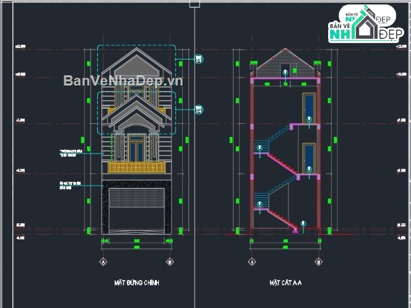Bản vẽ nhà phố 3 tầng,Thiết kế nhà 3 tầng,kết cấu nhà phố,nhà phố 3 tầng,bản vẽ cad nhà phố 2 tầng,file cad nhà phố