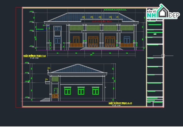 full thiết kế,nhà văn hóa,nhà đa năng,công trình xã hội