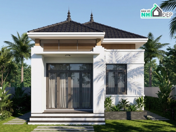 1 tầng,Full hồ sơ thiết kế,nhà cấp 4 mái nhật