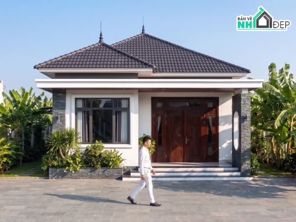 nhà cấp 4 mái nhật,nhà mái nhật 1 tầng,nhà 1 tầng mái nhật
