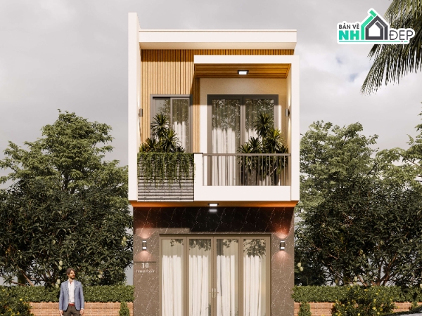 nhà 2 tầng 4.5x21m,hồ sơ nhà 2 tầng 4.5x21m,nhà 4.5x21m