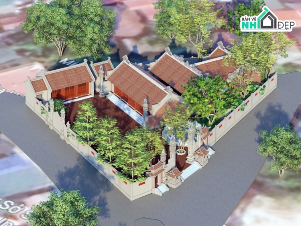 Full hồ sơ thiết kế (KT+KC+ME),đình,Full hồ sơ thiết kế,hồ sơ thiết kế thi công,thiết kế đình,Full