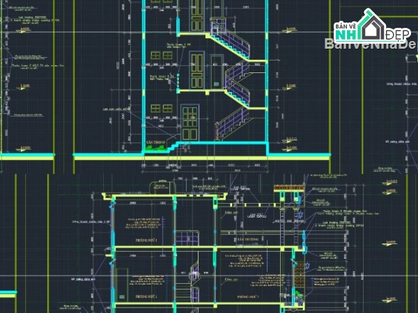 biệt thự 3 tầng,file cad biệt thự 3 tầng,biệt thự 3 tầng cad