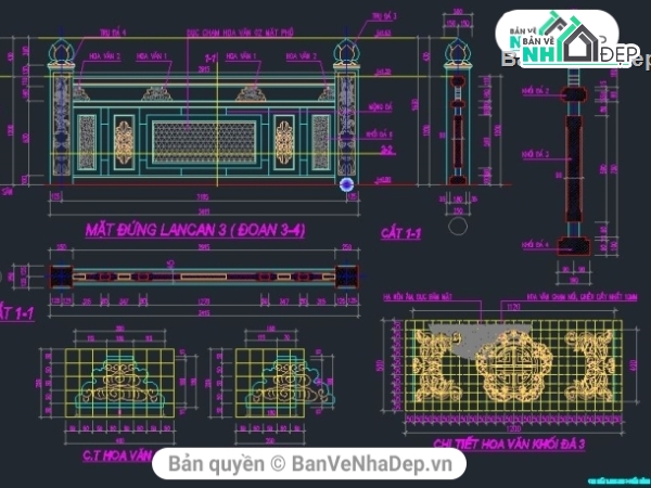 Hoa văn lan can,hoa văn đá,hoa văn lan can đá,cad hoa văn đá,lan can đá