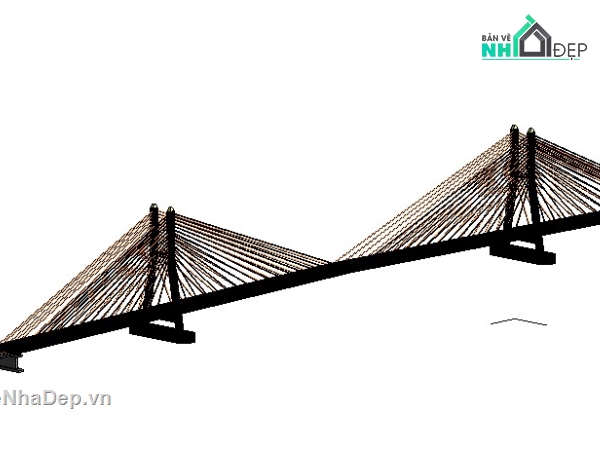 cầu dây văn 3 nhịp,revit cầu dây văng,cầu dây văng 3 nhịp