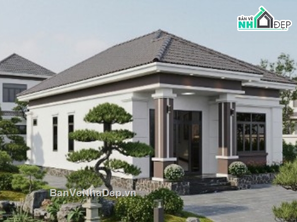 biệt thự 1 tầng,file cad biệt thự 1 tầng,biệt thự 1 tầng file cad
