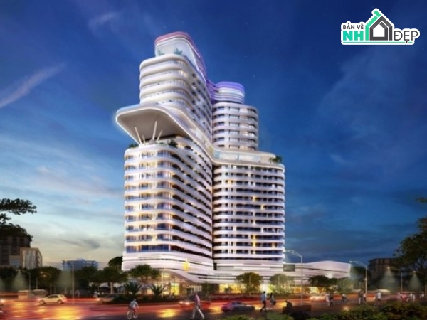 thiết kế khách sạn,bản vẽ khách sạn cao cấp,bản vẽ CAD khách sạn