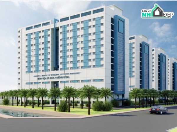 thiết kế bệnh viện đa khoa,kiến trúc bệnh viện đa khoa,bản vẽ bệnh viện,kiến trúc bệnh viện
