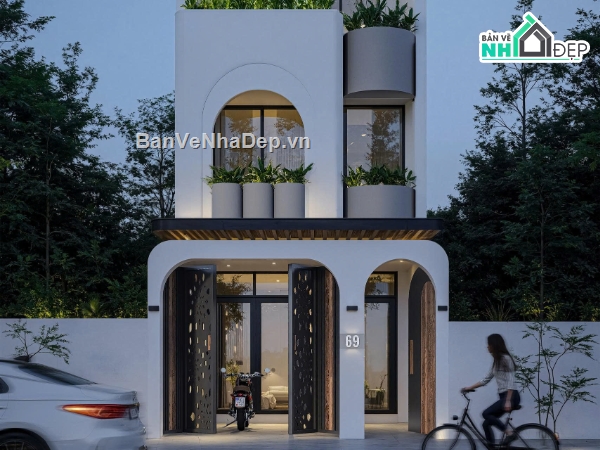 Bản vẽ nhà phố,nhà phố 5x18m,thiết kế nhà