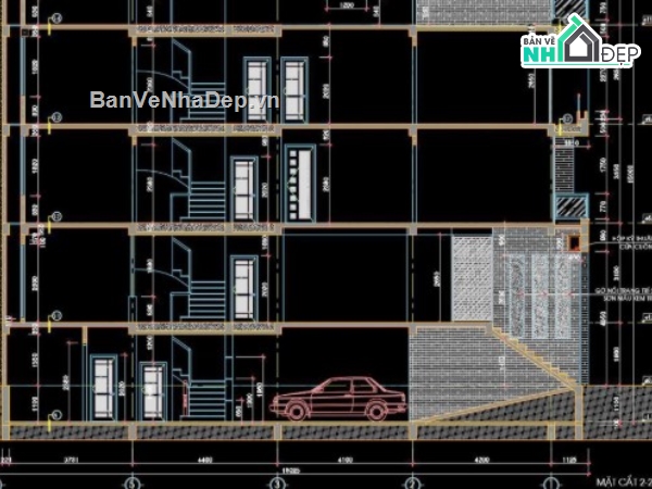 nhà phố 4 tầng,file cad nhà phố 4 tầng,nhà phố 4 tầng file cad