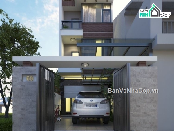 nhà 4 tầng,hồ sơ thiết kế,bản vẽ thiết kế