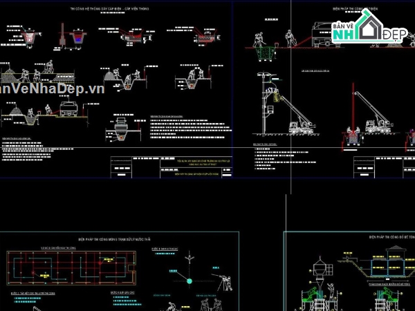file CAD hạ tầng trường học,biện pháp thi công san nền,biện pháp thi công cấp thoát nước