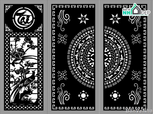 file cad cổng trống đồng,cnc mẫu cổng 4 cánh,cửa cổng cnc