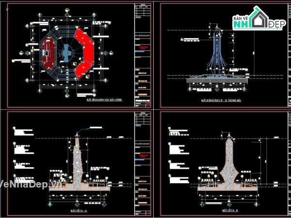 bản vẽ nghĩa trang,file cad tượng đài nghĩa trang,bản vẽ tượng đài nghĩa trang