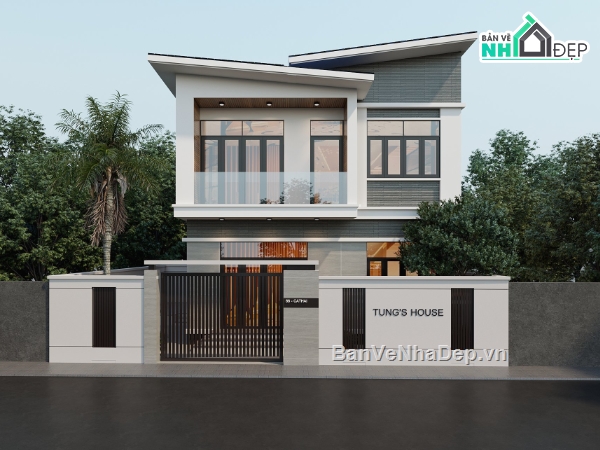 #Hồ sơ thiết kế,#Bản vẽ thiết kế,#Biệt thự 2 tầng hiện đại,#Biệt thự hiện đại,#Biệt thự 2 tầng,#Biệt thự 2 tầng 8.1mx8.8m