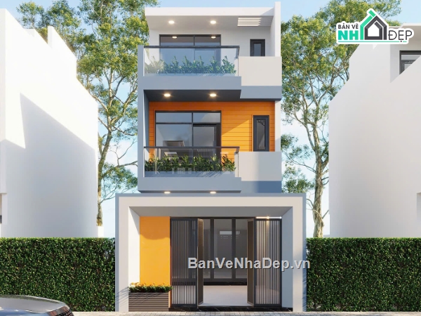 Hồ sơ thiết kế,#Bản vẽ thiết kế,Nhà phố 3 tầng hiện đại,Nhà phố hiện đại,#Nhà phố 3 tầng,#Nhà phố 3 tầng 5mx20m