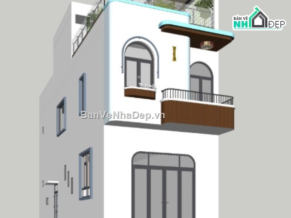 nhà phố 2 tầng 1 tum,file cad nhà phố 2 tầng 1 tum,bản vẽ nhà phố
