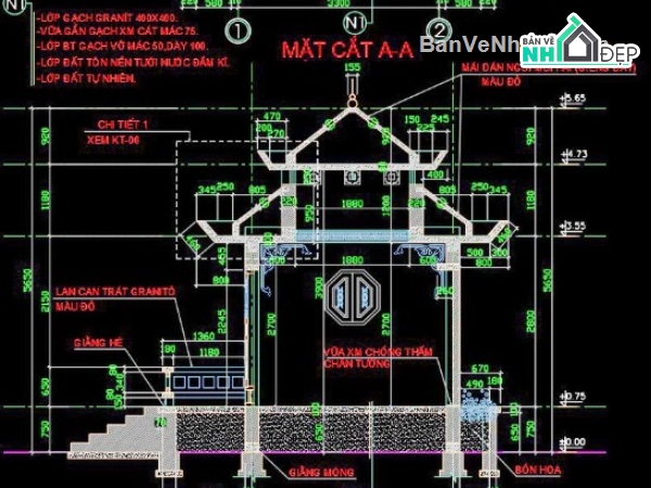 nhà thờ họ,file cad nhà thờ họ,nhà thờ họ cad