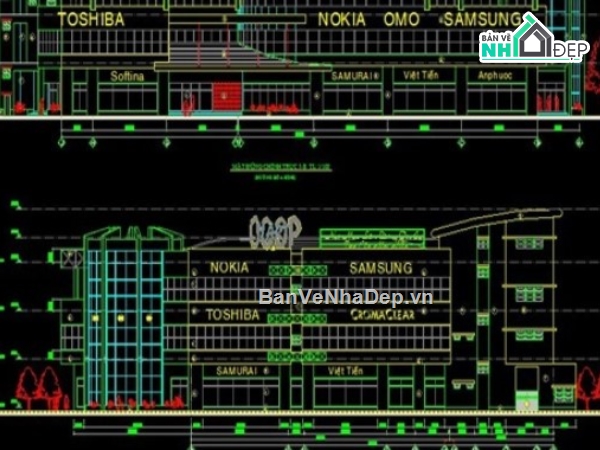 bản vẽ kiến trúc,bản vẽ thiết kế tttm đẹp,bản vẽ trung tâm thương mại