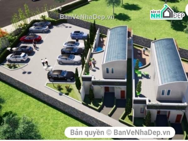 Nhà ở chuyên gia có hồ bơi,Bản vẽ khu nhà ở có hồ bơi,dãy nhà ở chuyên gia,khu nhà ở chuyên gia có hồ bơi