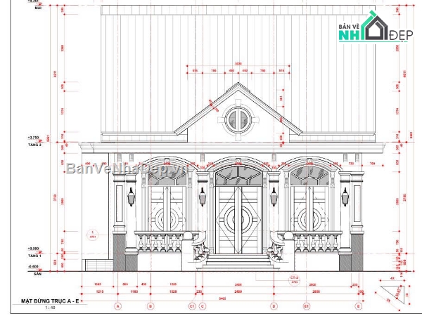 Template,Revit chi tiết,Nhà ở 1 tầng