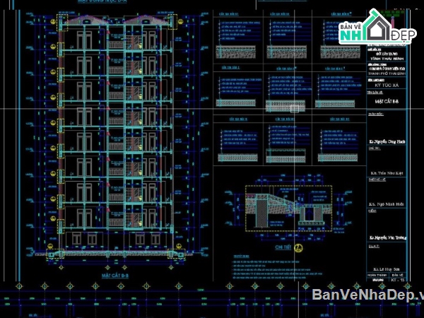ký túc xá 8 tầng,file cad ký túc xá 8 tầng,bản vẽ ký túc xá