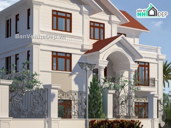 biệt thự 3 tầng,Hồ sơ thiết kế,kiến trúc 3 tầng
