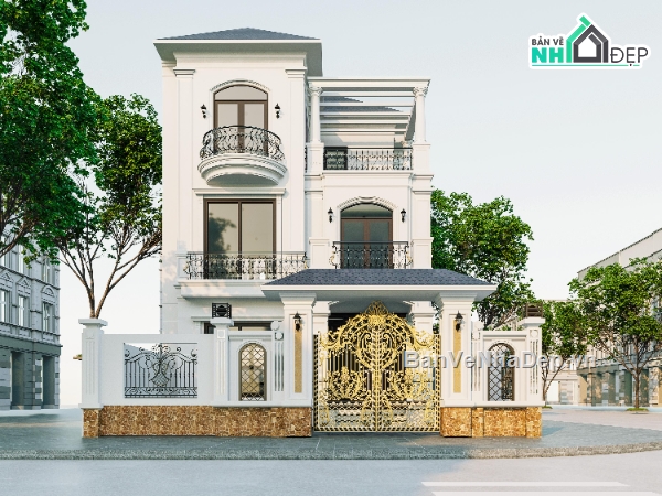 Hồ sơ thiết kế,#Bản vẽ thiết kế,#Nhà 3 tầng mái nhật,#Biệt thự 3 tầng mái nhật,#Nhà mái nhật,#Biệt thự mái nhật