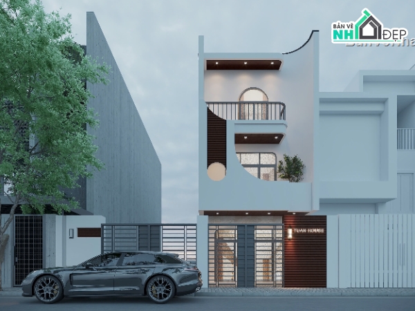 Hồ sơ thiết kế,#Bản vẽ thiết kế,Nhà phố 3 tầng hiện đại,Nhà phố hiện đại,#Nhà phố 3 tầng,#Nhà phố 3 tầng 5mx20m