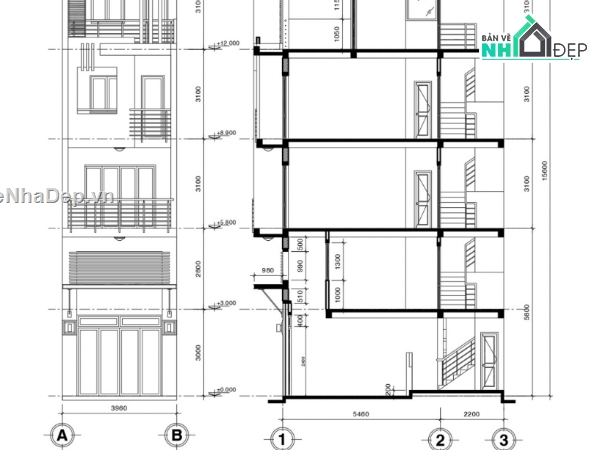 nhà 4 tầng,thiết kế nhà 4 tầng,thiết kế nhà phố 4 tầng,nhà phố 4 tầng