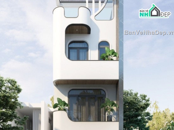 Nhà phố 4 tầng,Nhà phố,file cad nhà phố 4 tầng,bản vẽ nhà phố 4 tầng