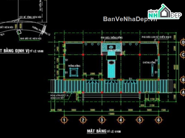 nhà thờ họ 5 gian,file cad nhà thờ họ 5 gian,nhà thờ họ 5 gian file cad