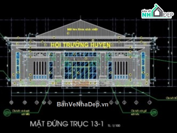 nhà văn hóa,file cad nhà văn hóa,nhà văn hóa file cad