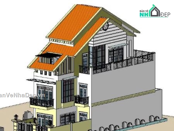 biệt thự 3 tầng,revit biệt thự 3 tầng,biệt thự 3 tầng file revit,file revit biệt thự 3 tầng