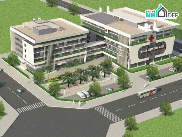 bản vẽ bệnh viện đa khoa,thiết kế bệnh viện,BVTC bệnh viện,bản vẽ bệnh viện tâm anh