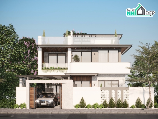 Hồ sơ thiết kế,Bản vẽ thiết kế,Biệt thự 2 tầng hiện đại,Biệt thự hiện đại,Biệt thự 2 tầng,Biệt thự 2 tầng 15x20m