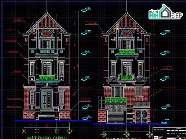 bản vẽ biệt thự 3 tầng,biệt thự có bán hầm,biệt thự 6.7x15m,Bản vẽ biệt thự 3 tầng + bán hầm 6.7x15m,Thiết kế biệt thự có tầng hầm