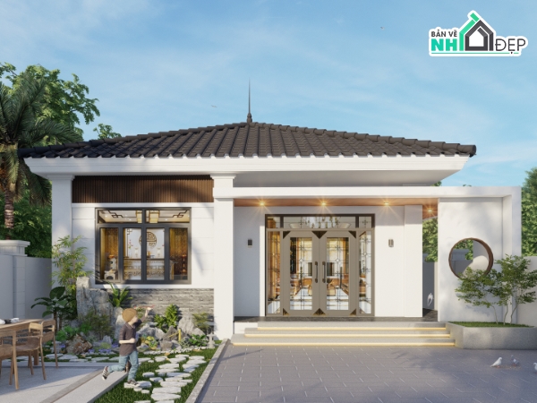 thiết kế nhà vườn,file sketchup nhà cấp 4 mái nhật,hồ sơ thi công nhà cấp 4,nhà vườn mái nhật,thiết kế nhà cấp 4,nhà cấp 4 mái nhật