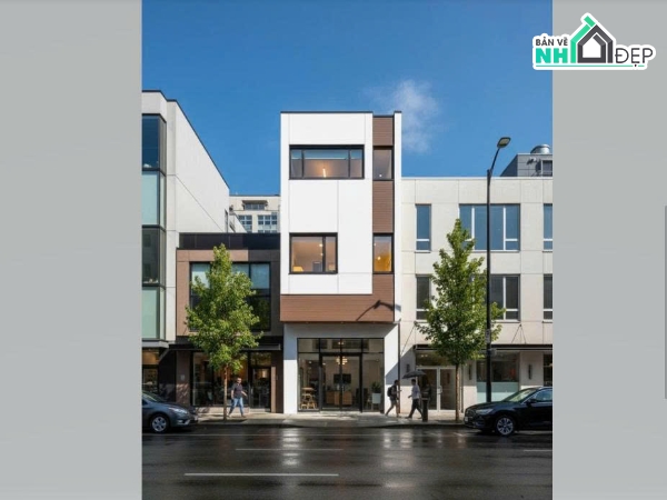 Hồ sơ thiết kế,Bản vẽ thiết kế,Nhà phố 3 tầng hiện đại,Nhà phố hiện đại,Nhà phố 3 tầng,nhà phố 3 tầng 4mx10m